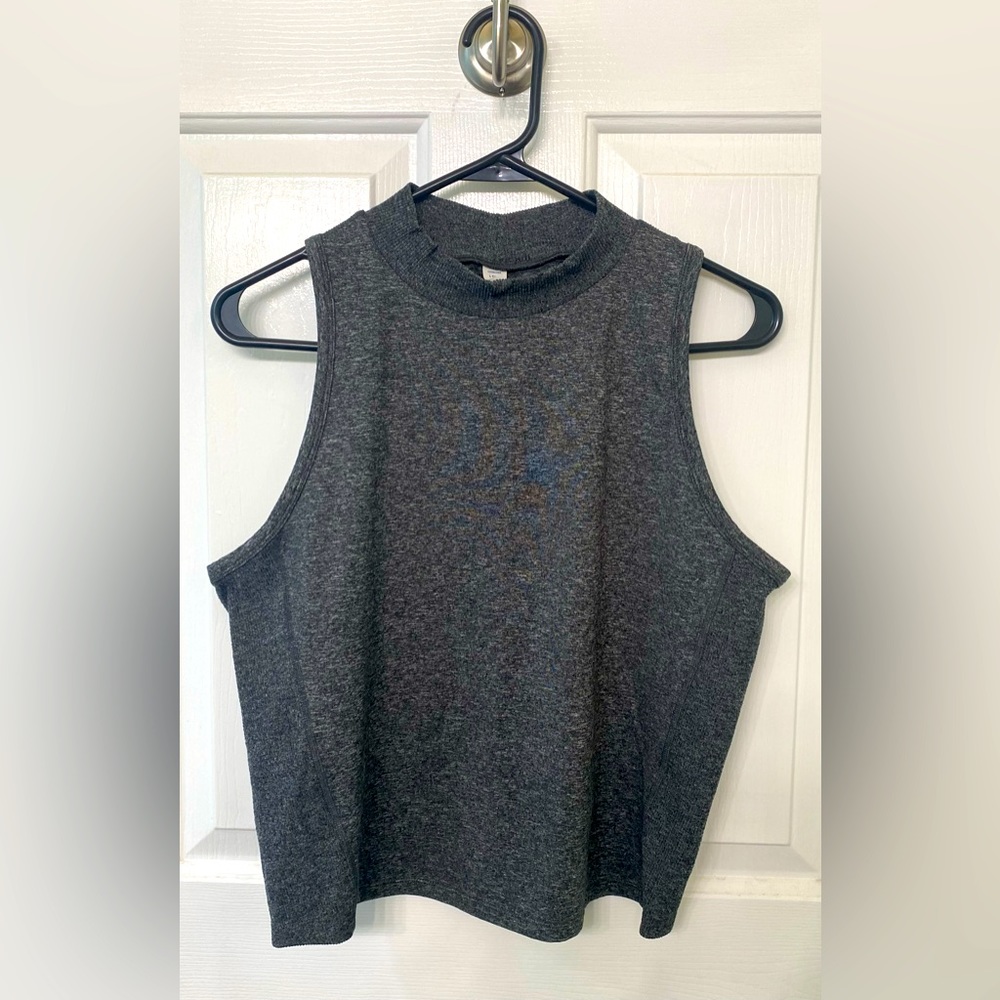 Old Navy Gray Sleeveless Cozecore Mock-Neck Cropped Top/Size:Large Tall